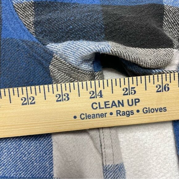 Vintage 90s Dakota Plaid Heavyweight Flannel Shirt Long Sleeve Blue Size XL Tall - Picture 10 of 16